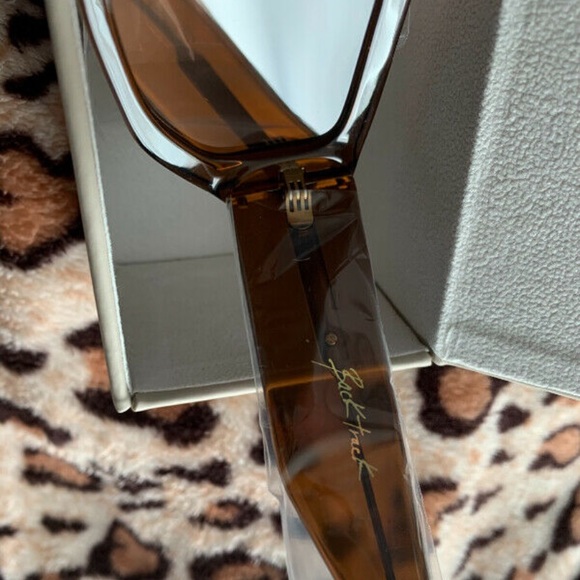 Brown Oversized Square Flat Top Dezi Sunglasses - Picture 5 of 7